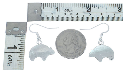 Bear Sterling Silver Navajo Hook Dangle Earrings X10071